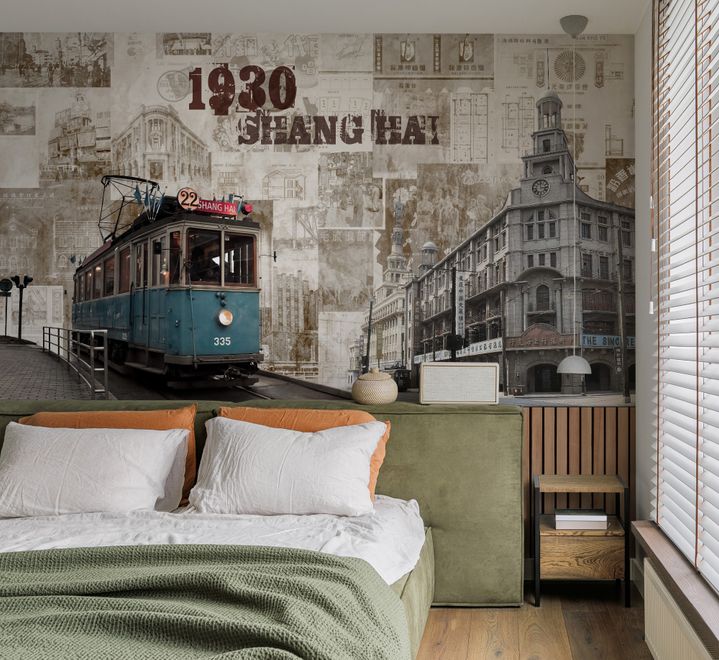 Vintage Shanghai City Wallpaper Mural