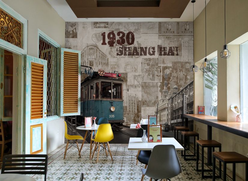 Vintage Shanghai City Wallpaper Mural