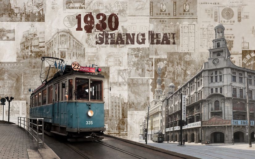 Vintage Shanghai City Wallpaper Mural