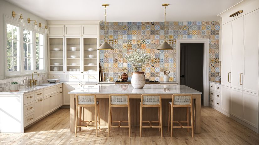 Faux Ceramic Tiles Wallpaper Mural