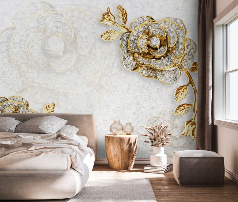 Swarovski Rose Floral Wallpaper Mural