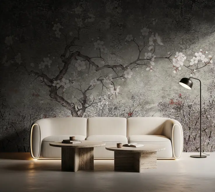 Papier peint panoramique Vintage Dark Blossom