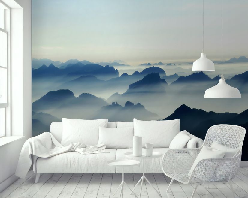 Misty Mountain Landscape Wallpaper Mural