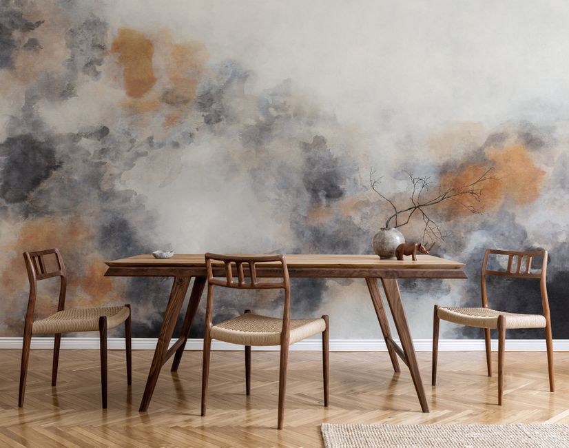 Watercolor Black Brown Smoked Paint Art Wallpaper Mural Watercolor Black Brown Smoked Paint Art Wallpaper Mural
