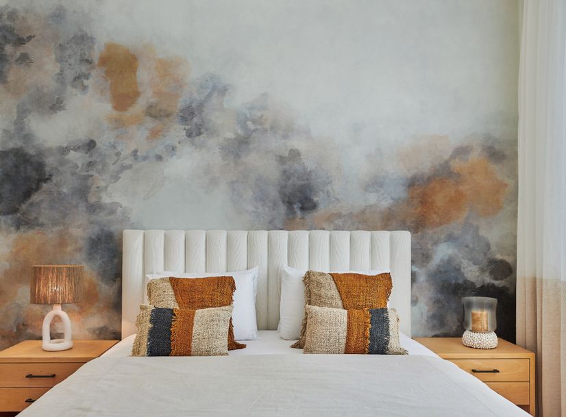 Watercolor Black Brown Smoked Paint Art Wallpaper Mural