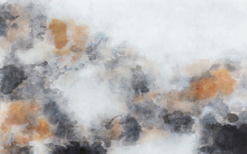 Watercolor Black Brown Smoked Paint Art Wallpaper Mural