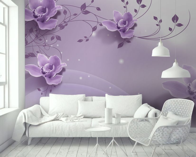 purple floral wallpaper for walls