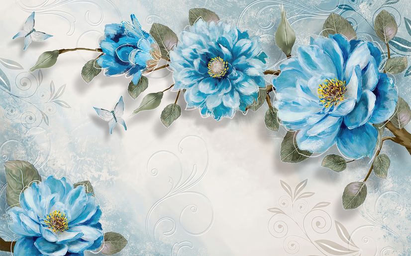 Watercolor Bohemian Floral Wallpaper Mural