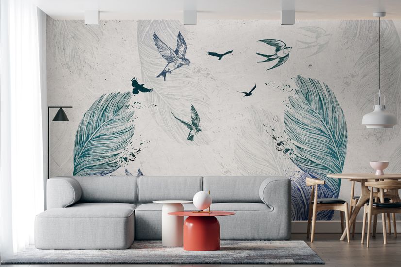 Wall Mural White feather - Animals - Wall Murals