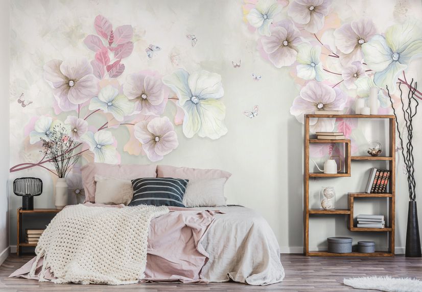 Watercolor Soft Flower Wallpaper Mural