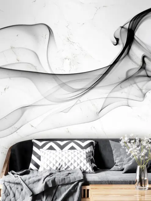Dark Smoke with Marble Pattern Wallpaper Mural