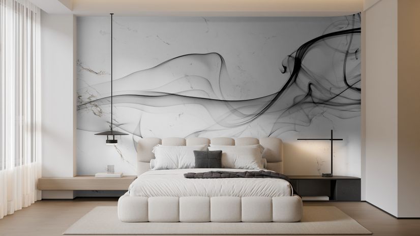 Dark Smoke with Marble Pattern Wallpaper Mural