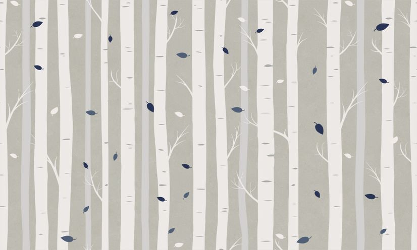 White Tree Branches Wallpaper Mural