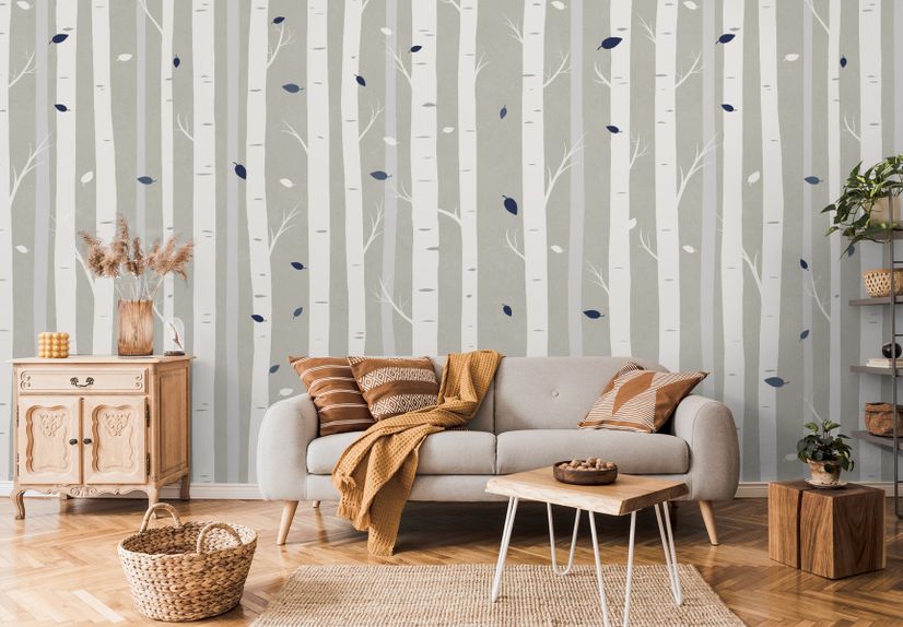 White Tree Branches Wallpaper Mural
