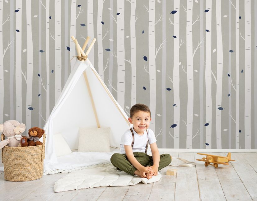 White Tree Branches Wallpaper Mural
