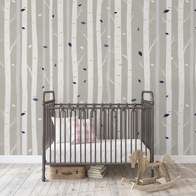 White Tree Branches Wallpaper Mural