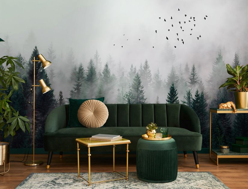 Dark Forest Misty Landscape Wallpaper Mural