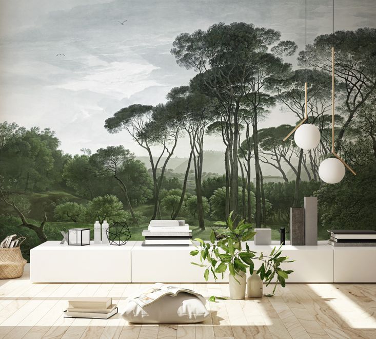 Tropical Forest and Horned Deer Wallpaper Mural