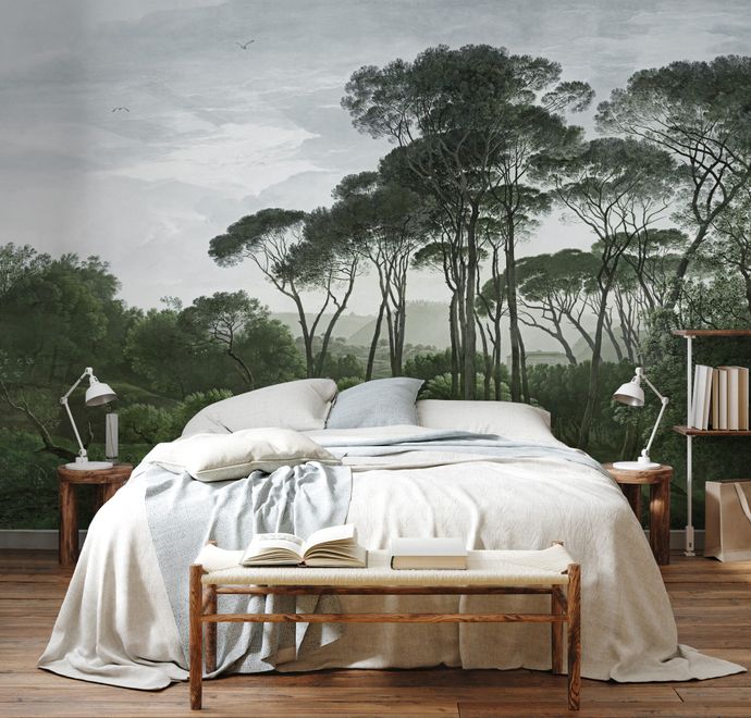 Tropical Forest and Horned Deer Wallpaper Mural