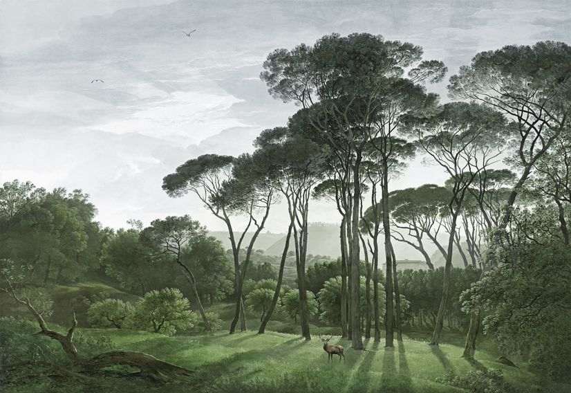 Tropical Forest and Horned Deer Wallpaper Mural