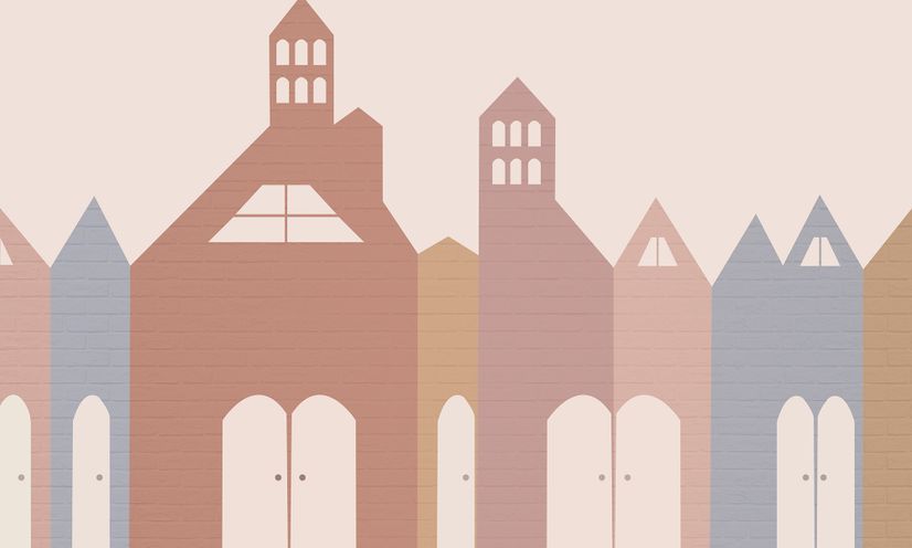 Colorful House Wallpaper Mural