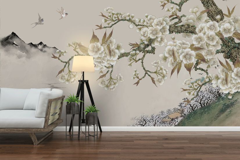 Retro Plum Blossom Wallpaper Mural