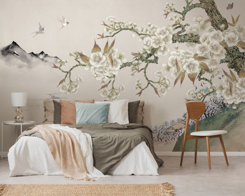 Retro Plum Blossom Wallpaper Mural