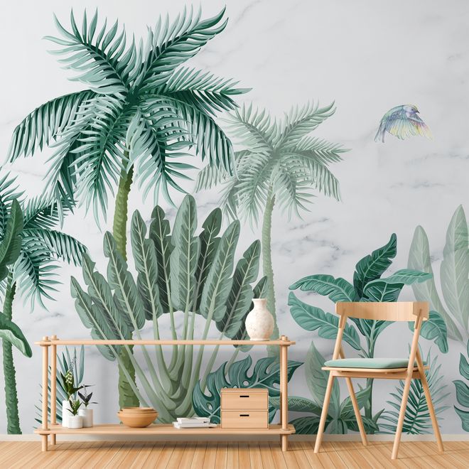 Green Tropical Forest Wallpaper Mural