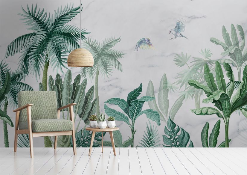 Green Tropical Forest Wallpaper Mural
