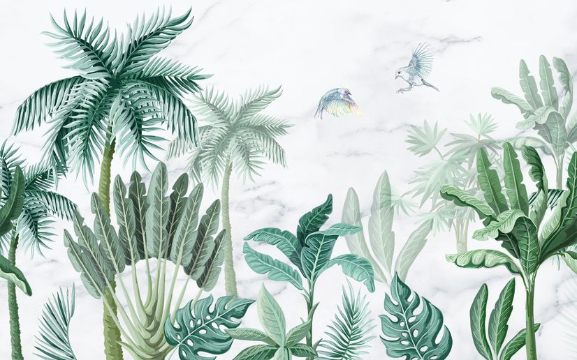 Green Tropical Forest Wallpaper Mural