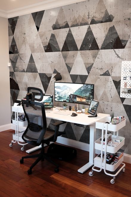 Geometric Dark Trigon Pattern Wallpaper Mural