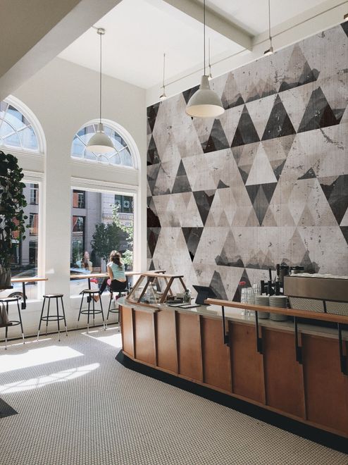 Geometric Dark Trigon Pattern Wallpaper Mural