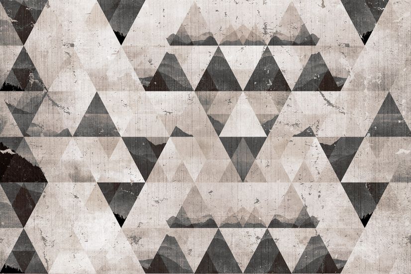 Geometric Dark Trigon Pattern Wallpaper Mural