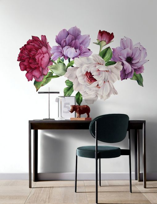 Peony Floral Colorful Bouquet Wall Decal Sticker