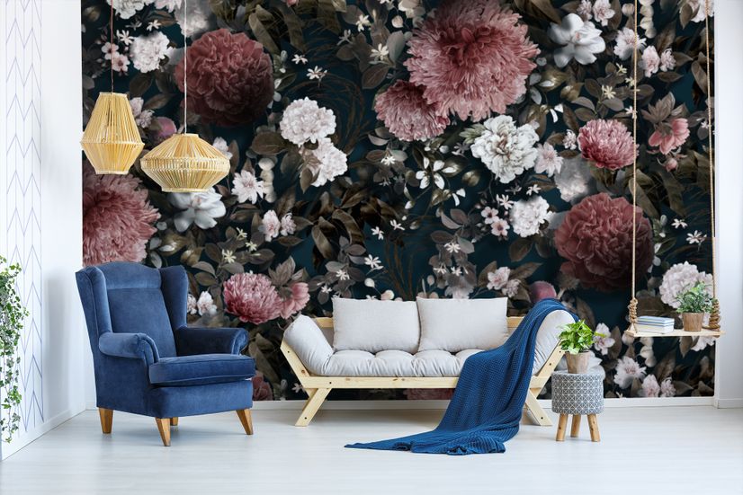 Vintage Dandelion Floral Wallpaper Mural • Wallmur®