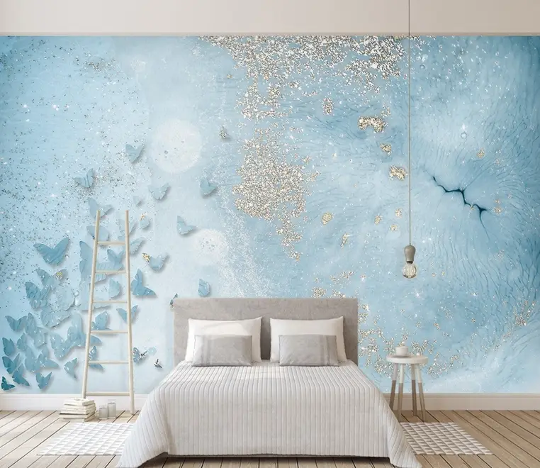 Abstract and Blue Butterfly Wallpaper Mural
