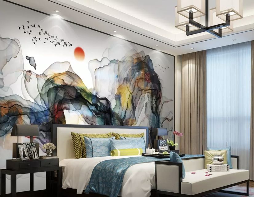 Watercolor Colorful Abstract Smoke Wallpaper Mural