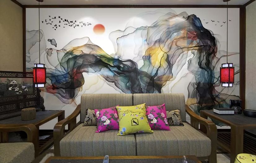 Watercolor Colorful Abstract Smoke Wallpaper Mural