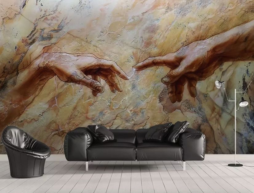 Watercolor Abstract Hands Wallpaper Mural
