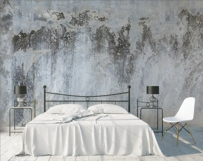 Gray Brown Grunge Cement Style Wallpaper Mural