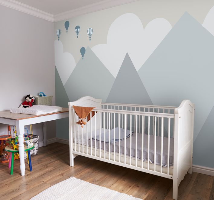 Cartoon Mountainscape Wallpaper Mural