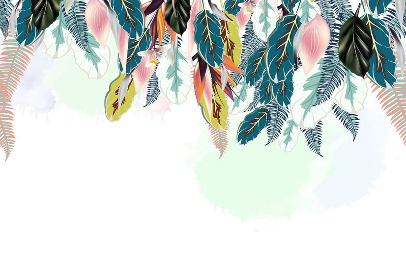 Watercolor Banana Leaf Wallpaper Mural
