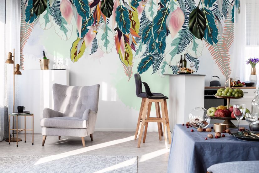 Watercolor Banana Leaf Wallpaper Mural