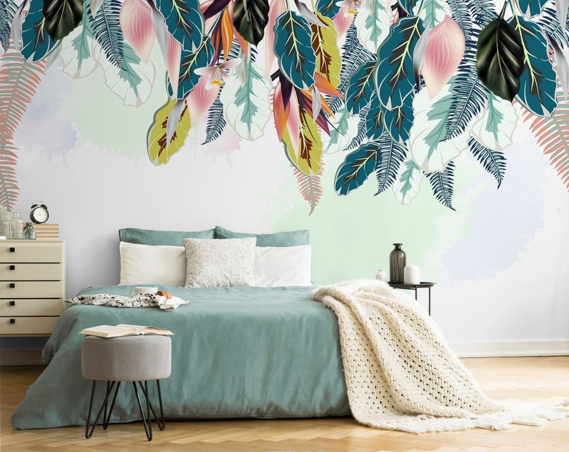 Watercolor Banana Leaf Wallpaper Mural