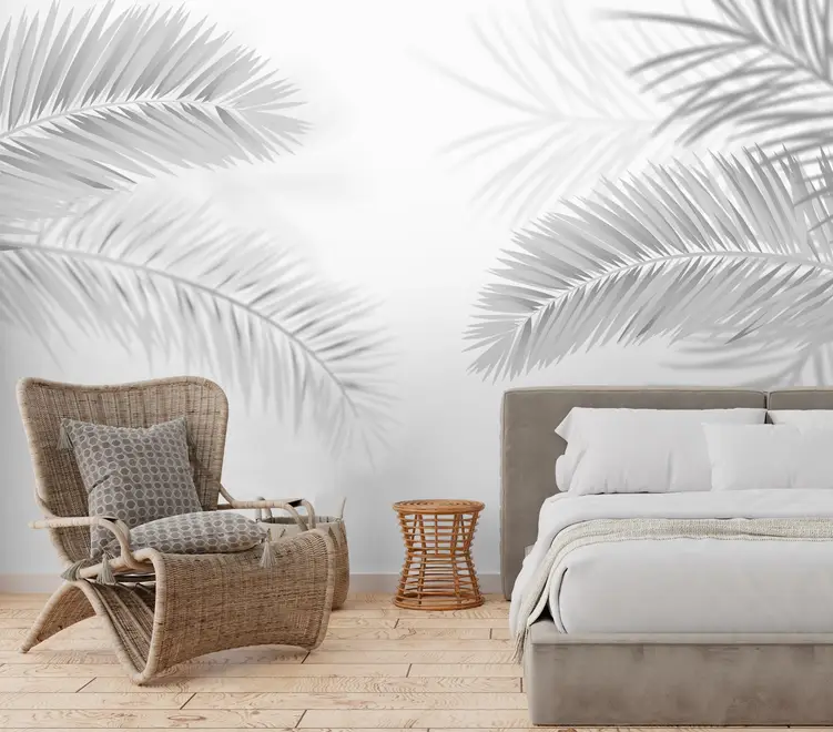 Dark Tropical Leaf Wallpaper Mural