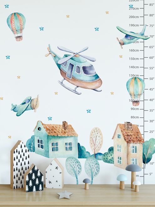 Paper Plane Wall Decals Watercolour Airplane Boys Room Wall