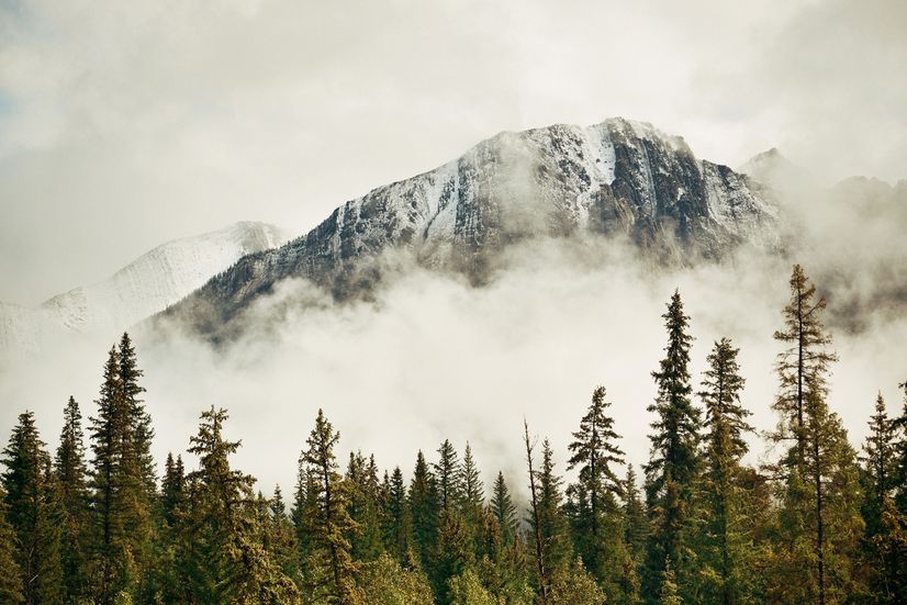 Snowy Mountain Landscape Wallpaper Mural