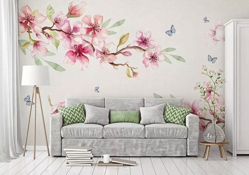 Pink Cherry Blossom Wallpaper Mural
