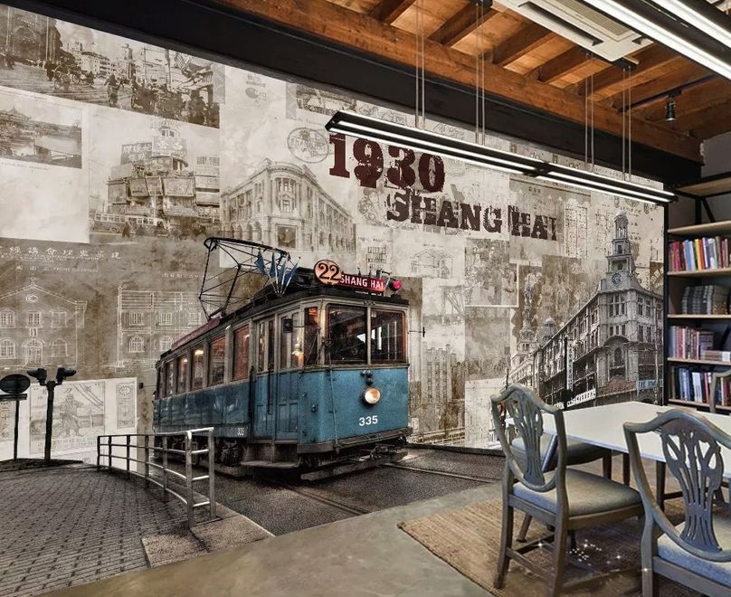 Vintage Shanghai City Wallpaper Mural