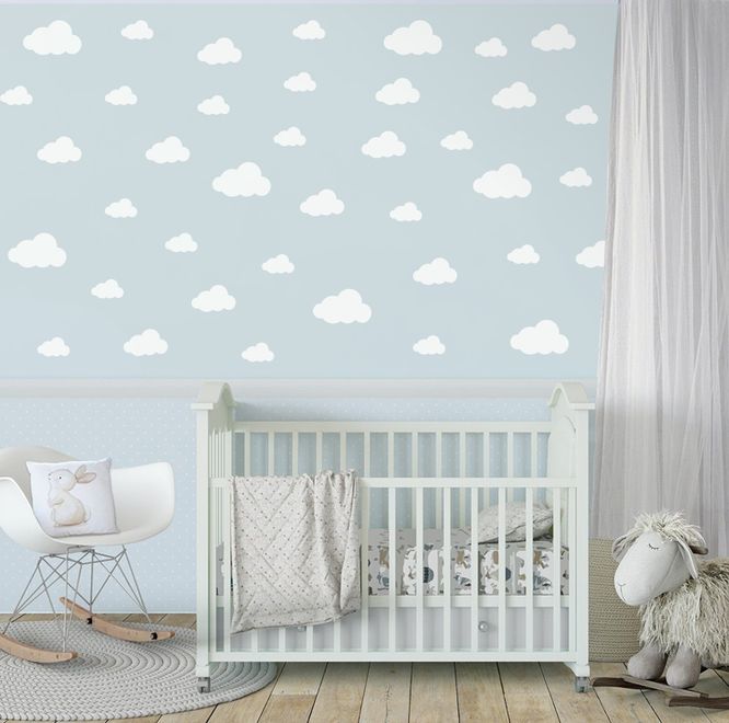 Nursery White Little Cloud Wall Decal Sticker
